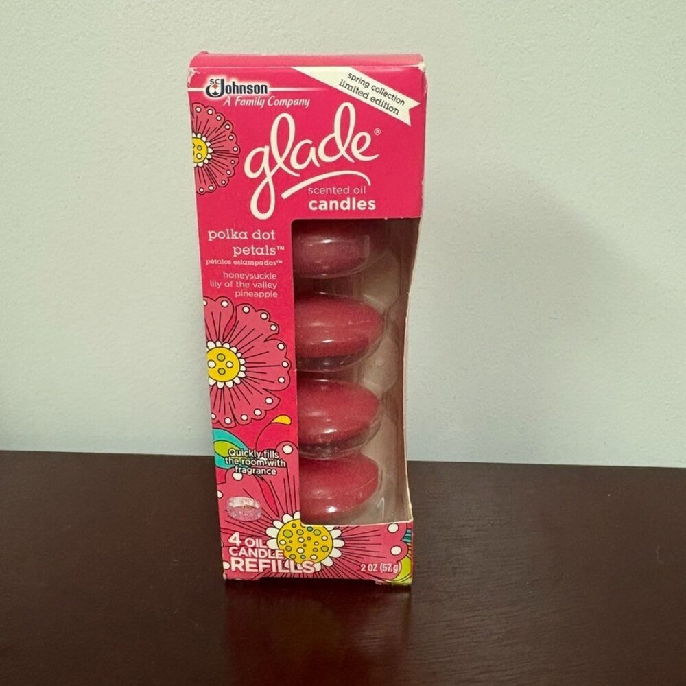 SC Johnson Glade Scented Oil Refills Limited Edition Polka Dot Petals NOS